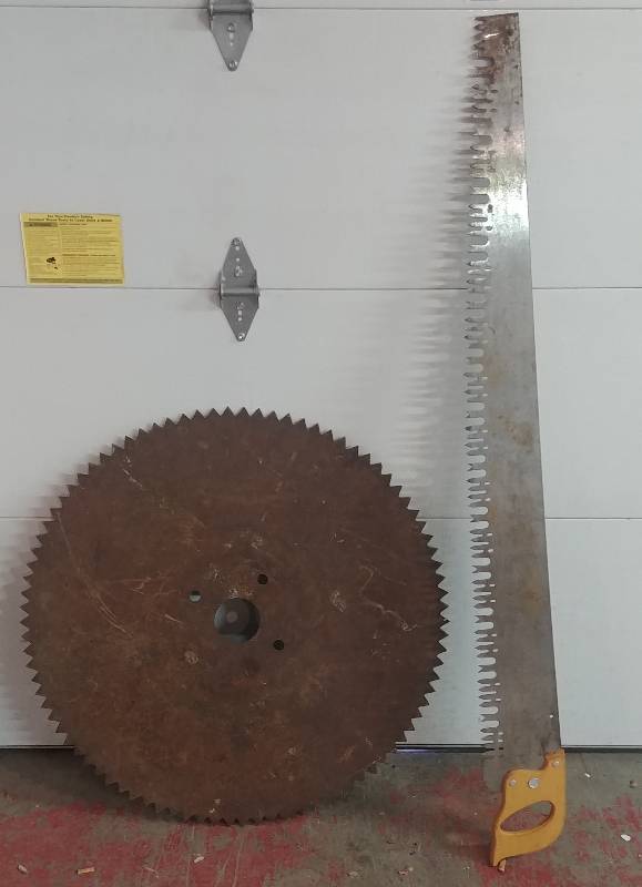 lot 95 image: Antique Saw Mill Blades & Saws