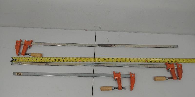 lot 112 image: Set of 3 Bar Clamps