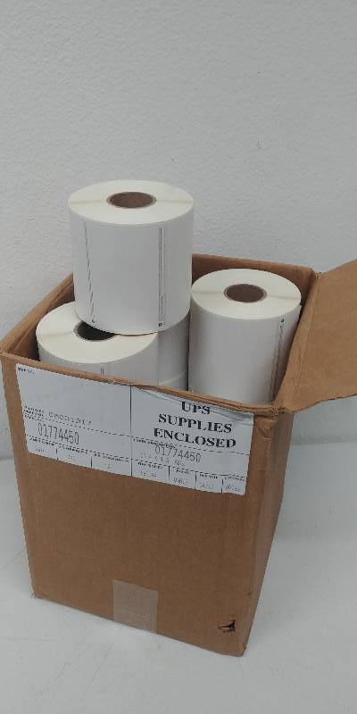 lot 109 image: Box of Printable UPS Shipping Label Rolls (qty 12 rolls)