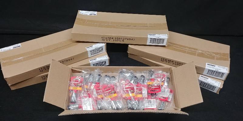 lot 141 image: Husky Tools Bulk Buy Liquidation, est. retail $1,348.50, in-new in retail sealed packaging