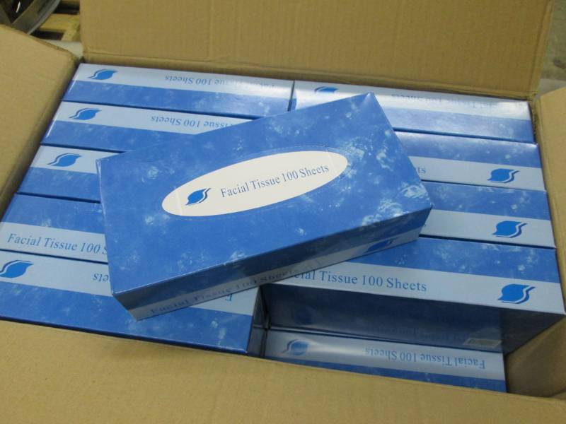 lot 33 image: 30 Boxes of 100 ct Facial Tissue- d...