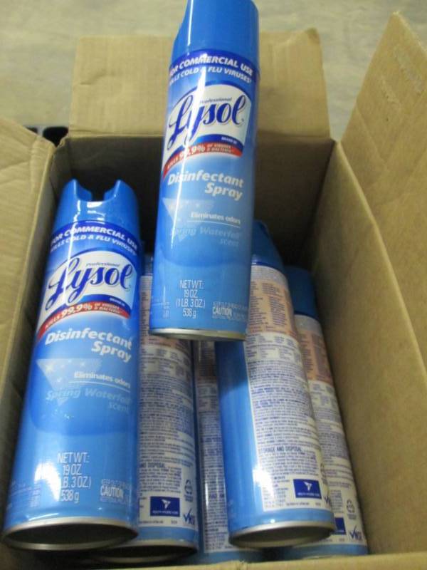 lot 97 image: Box of 12 Lysol Disinfectant Spray ...