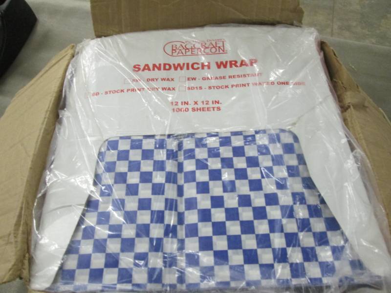 lot 113 image: 5 - 1000 ct Pkgs 12x12 Sandwich Wra...
