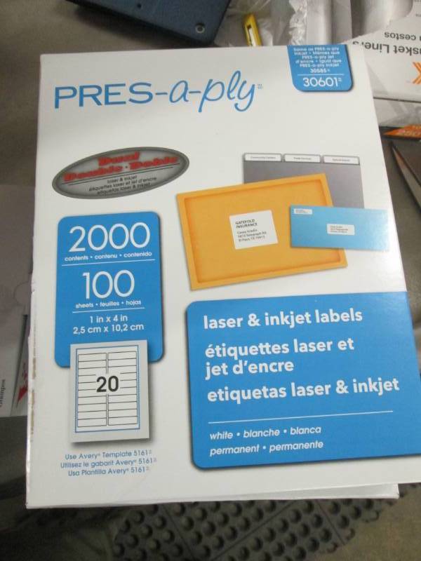 lot 126 image: 9 Pks Pres A Ply Laser Address Labe...