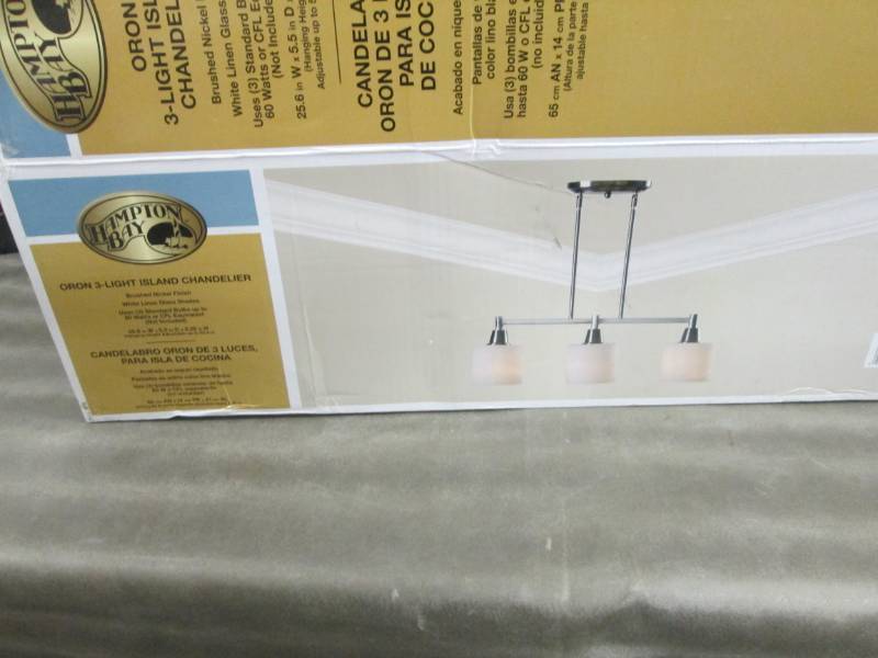 lot 182 image: Hampton Bay  Oron 3-Light Brushed S...