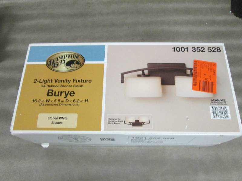lot 183 image: Hampton Bay Burye 2-Light Oil Rubbe...