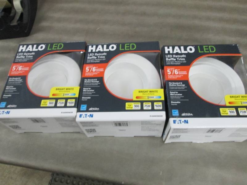 lot 199 image: Lot of 3 Halo 56 in LED Retrofit B...
