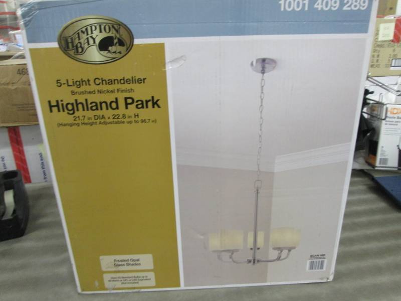 lot 206 image: Hampton Bay 5-Light Brushed Nickel ...