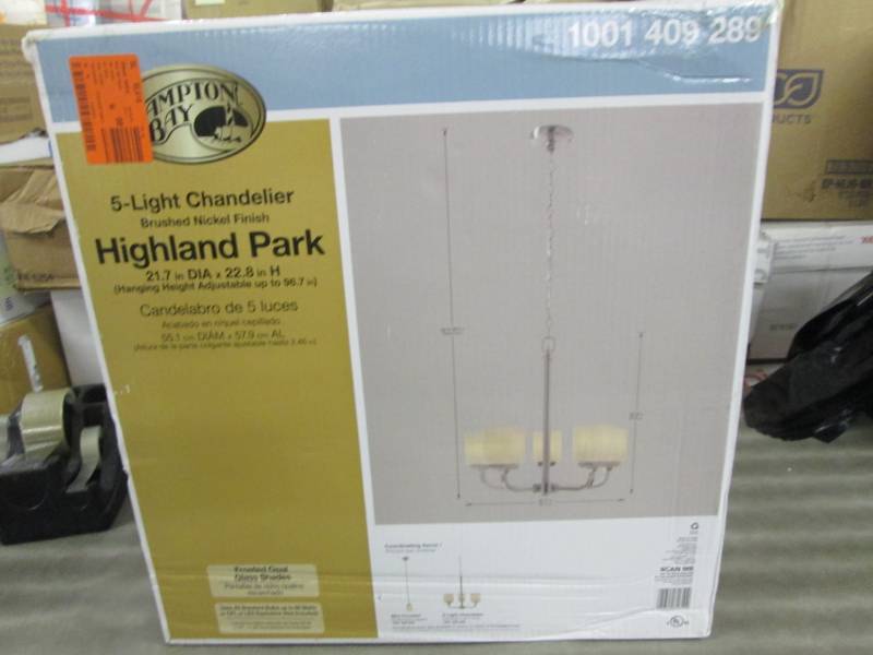 lot 222 image: Hampton Bay 5-Light Brushed Nickel ...