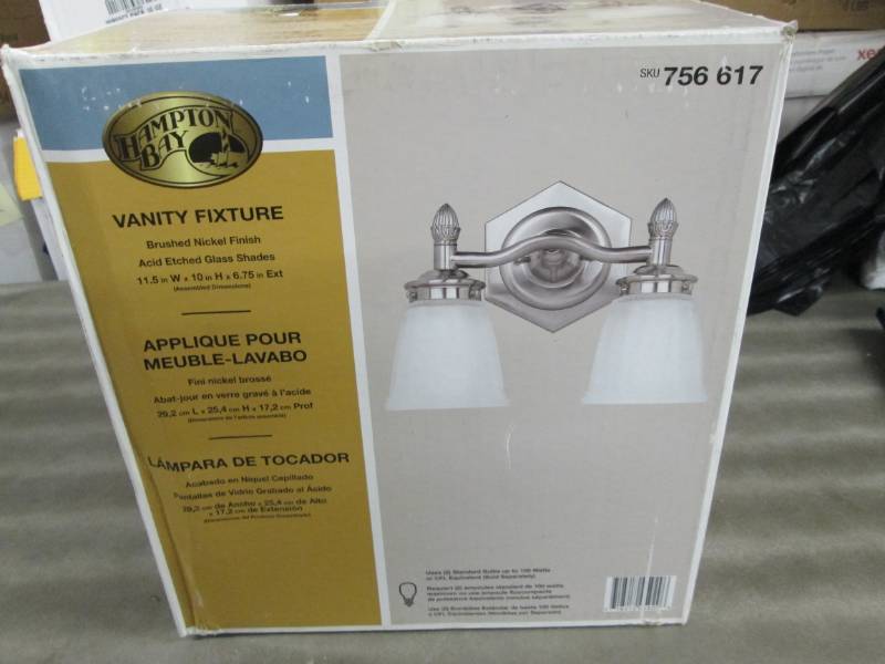 lot 233 image: Hampton Bay 2-Light Brushed Nickel ...