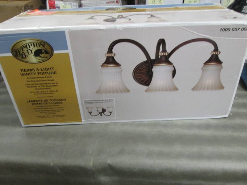 lot 243 image: Hampton Bay Reims 3-Light Berre Wal...