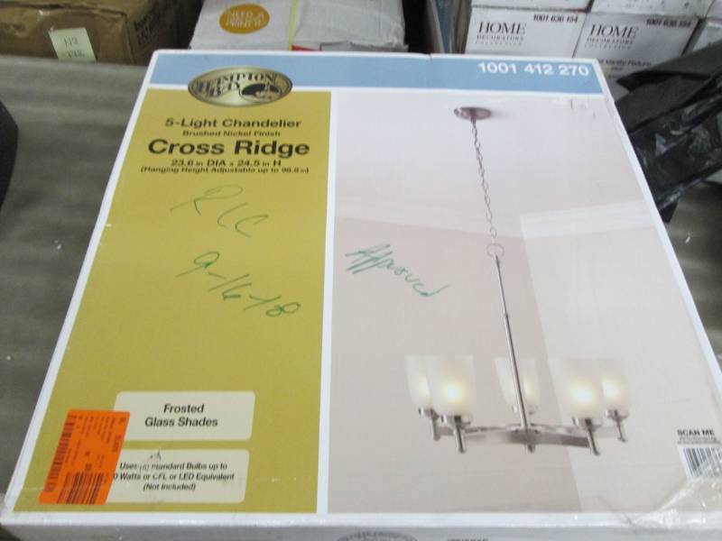 lot 255 image: Hampton Bay 5-Light Brushed Nickel ...