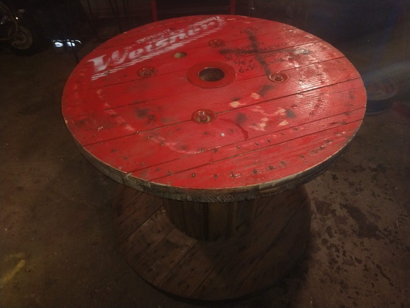 lot 23 image: Wooden Spool Table