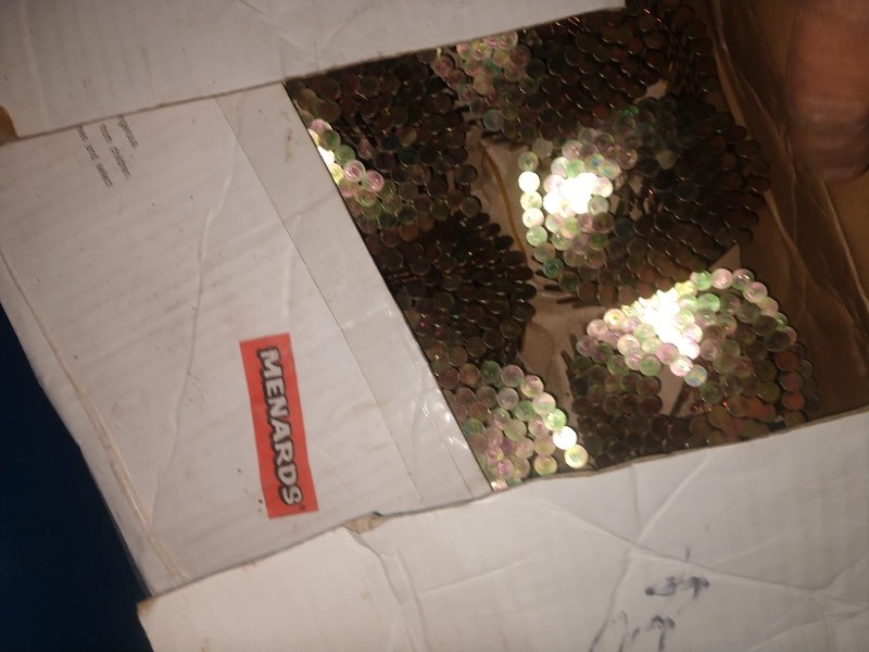 lot 94 image: Box of 1-34 Coil Roofing Nails and Box of Hex Socket Cap Screws