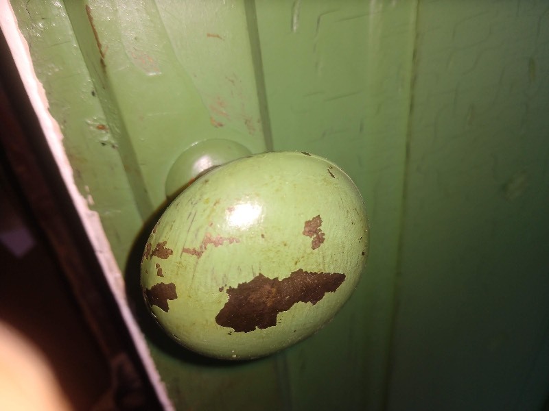lot 116 image: Antique Four Panel Door (Green)