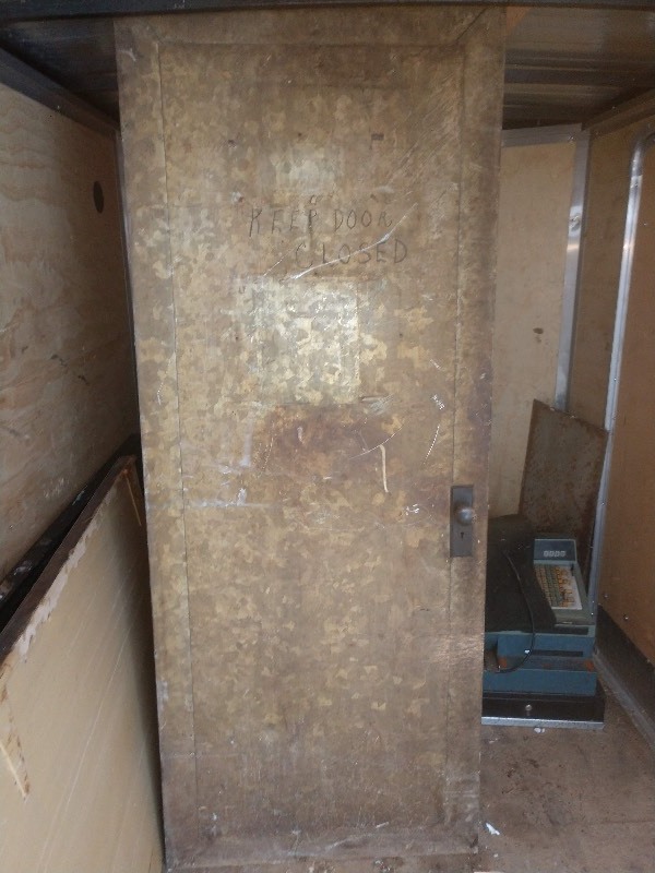 lot 117 image: Tin Clad Antique Fire Door