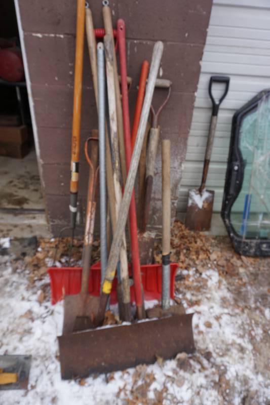 Large Lot of Assorted Long Handle Hand Tools