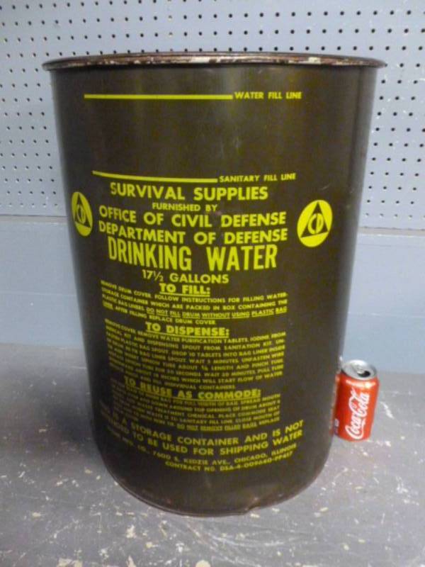 lot 5 image: Vintage Civil Defense Can