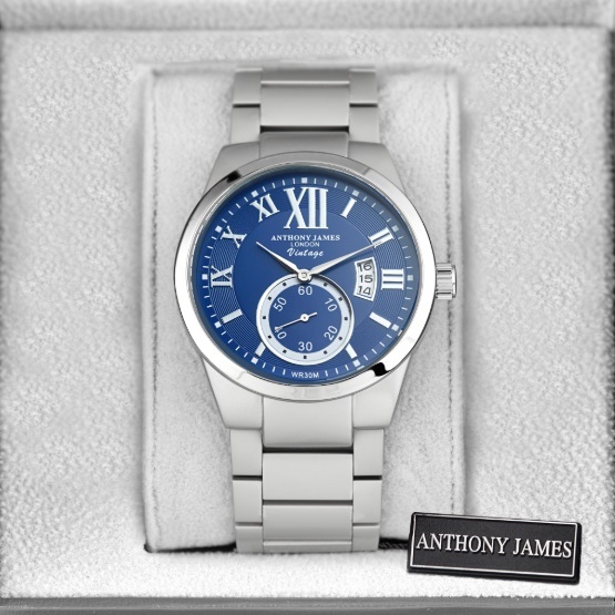 lot 0C image: Anthony James of London Vintage Blue Watch