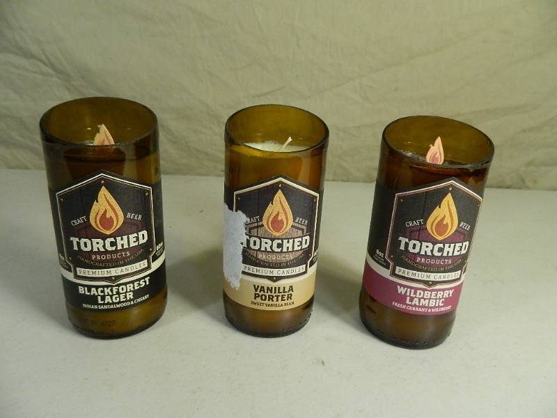 3 New Torched Craft Beer Candles