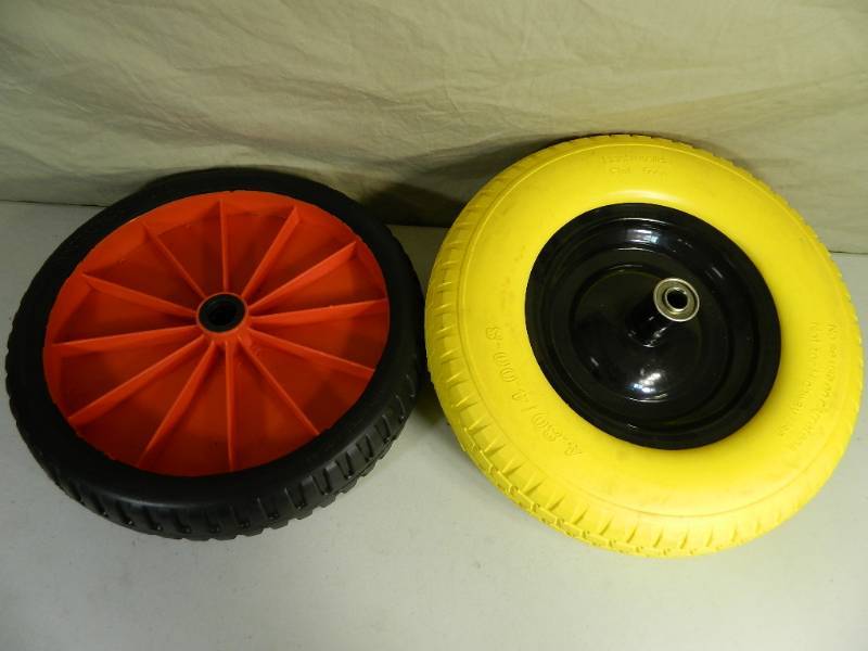 2 Flat Free Wheelbarrow Tires
