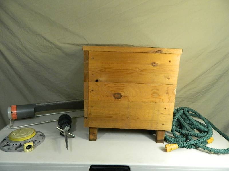 Wood Planter  Storage Box, Sprinklers, More