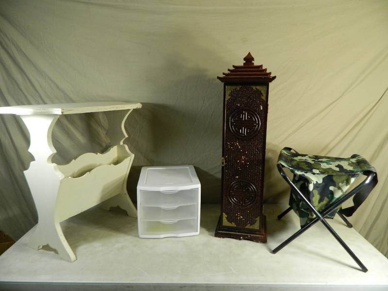 Table, Organizer, Folding Stool