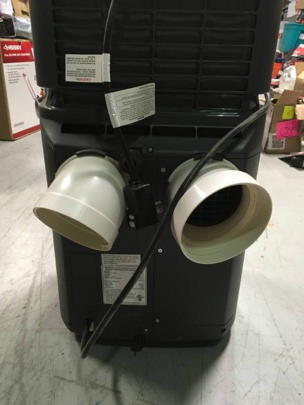 lot 65 image: Whynter Elite 12,000 BTU Dual Hose Digital Portable Air Conditioner with HeatDrain Pump and Dehumidifier in like new condition missing hoses