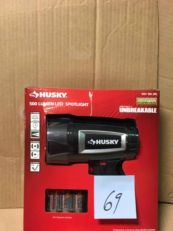 lot 69 image: Husky 500 Lumen LED Compact Unbreakable Spotlight new