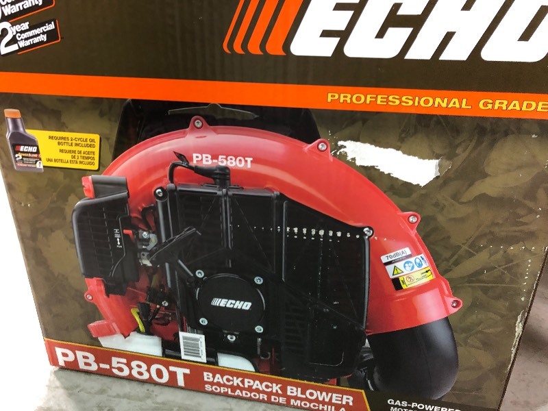 lot 103 image: ECHO 215 MPH 510 CFM 58.2cc Gas 2-Stroke Cycle Backpack Leaf Blower with Tube Throttle IN GOOD CONDITIONS