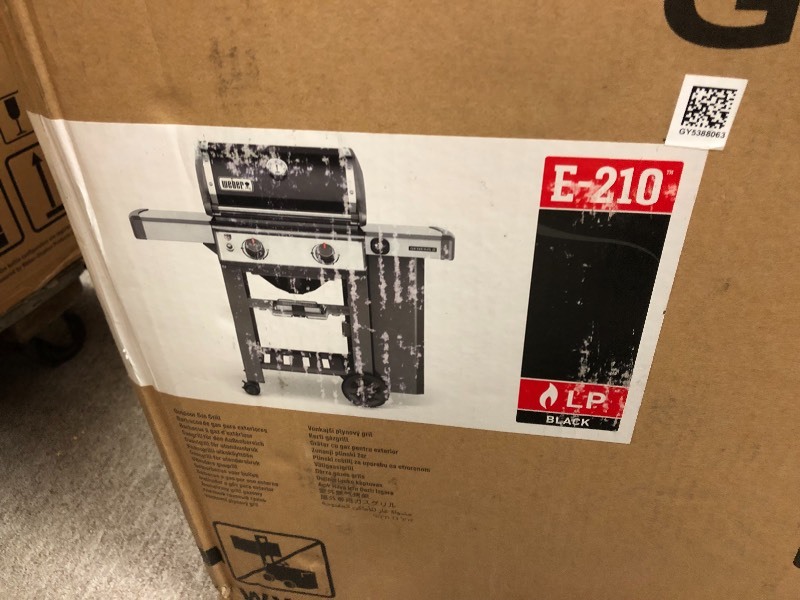 lot 114 image: Weber Genesis II E-210 2-Burner Propane Gas Grill in Black with Built-In Thermometer in good conditions