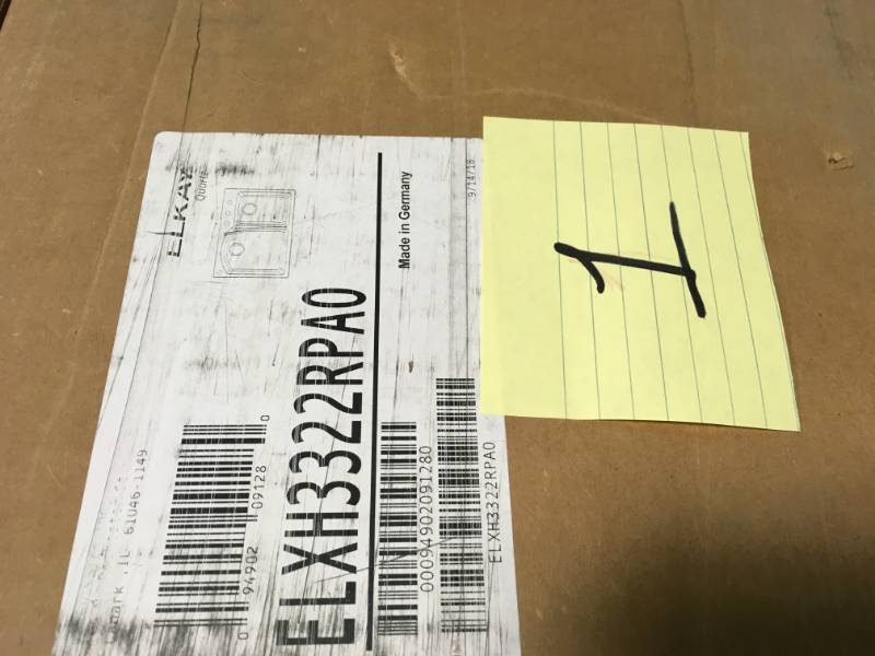 Elkay ELXH3322R Quartz Luxe Offset 6040 Double Bowl Top Mount Sink Not used