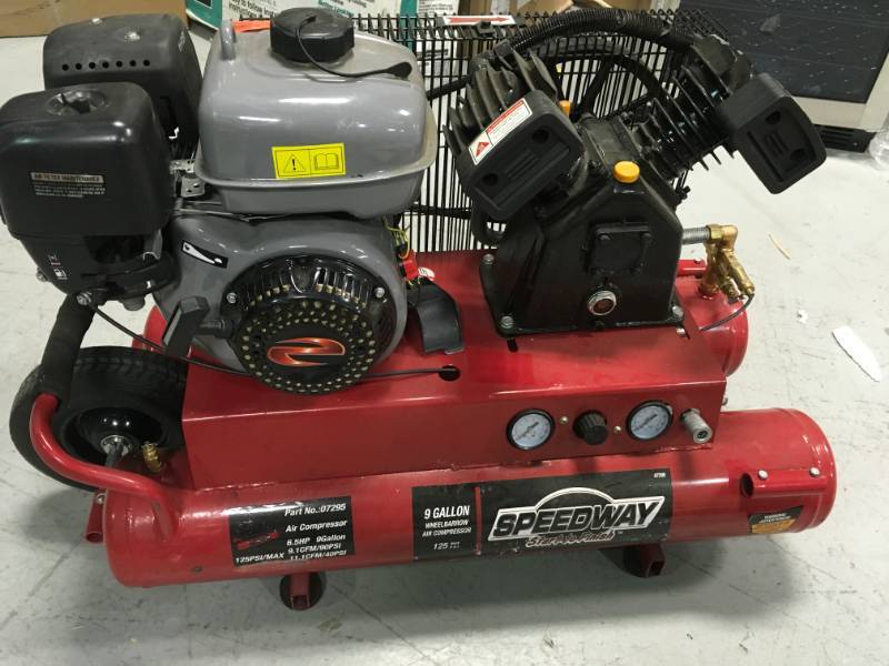 Speedway 9 Gallon 6.5 HP Gas Wheelbarrow Air Compressor in like new condition