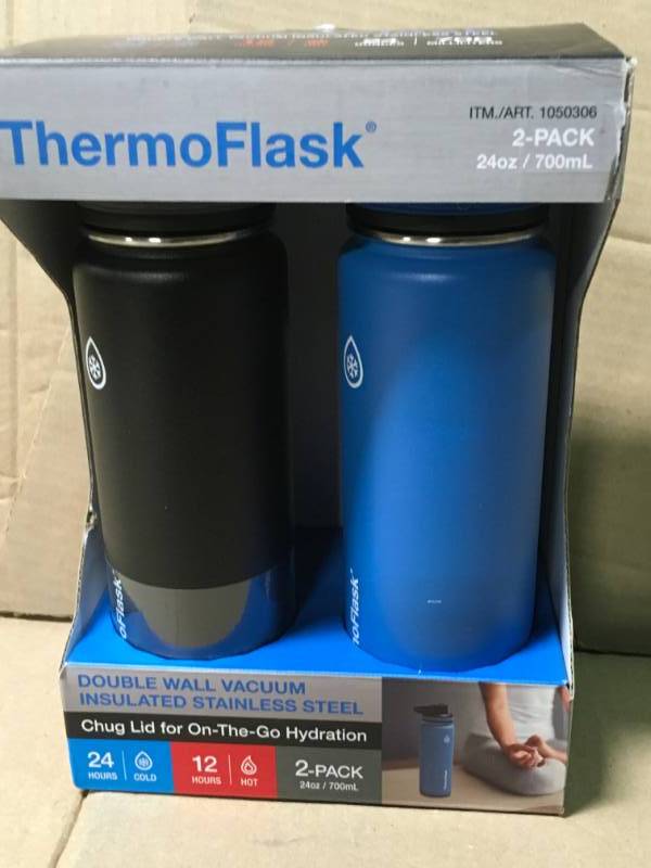 ThermoFlask 24-Ounce Double Wall Vacuum Insulated Stainless Steel Water Bottles not used