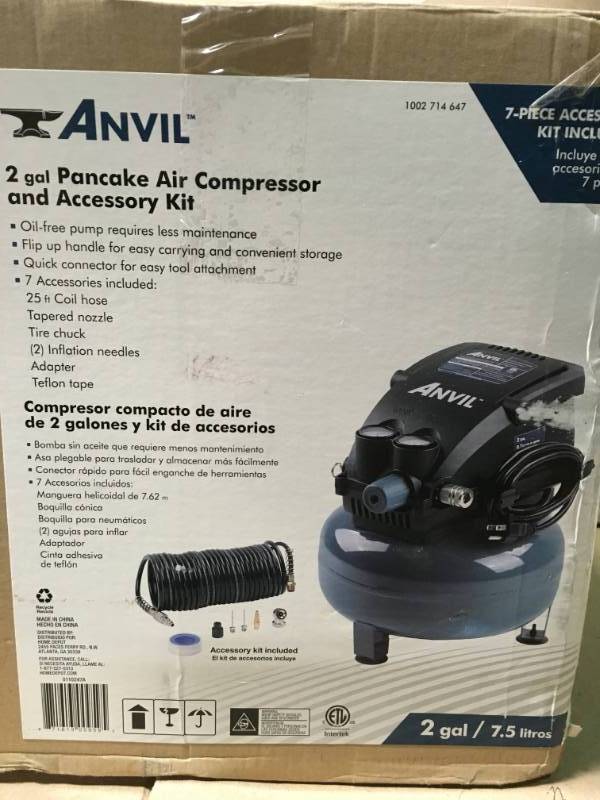 ANVIL 2G Pancake Air Compressor with 7-Piece Accessories Kit