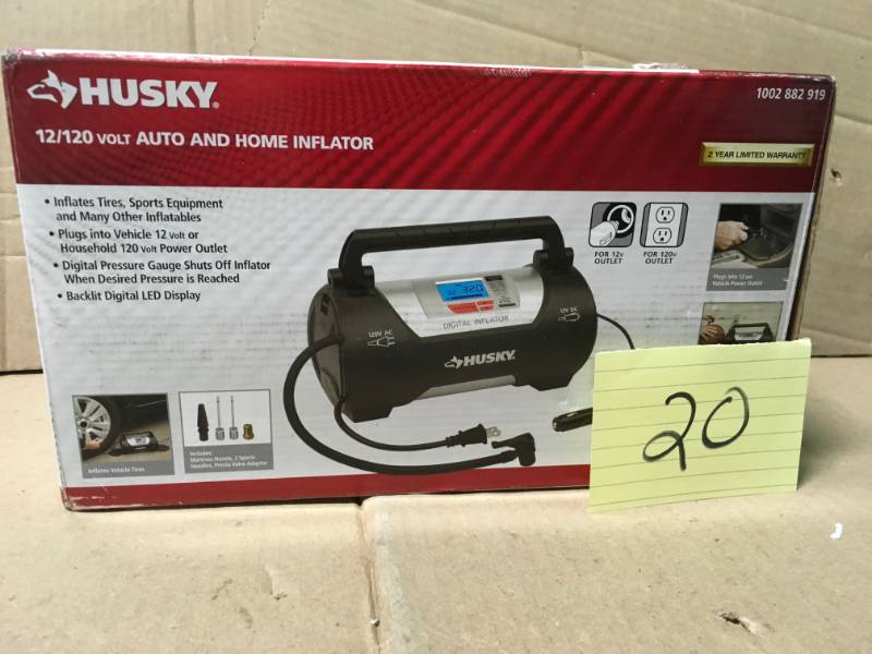 Husky 12120 Volt Auto and Home Inflator in like new condition