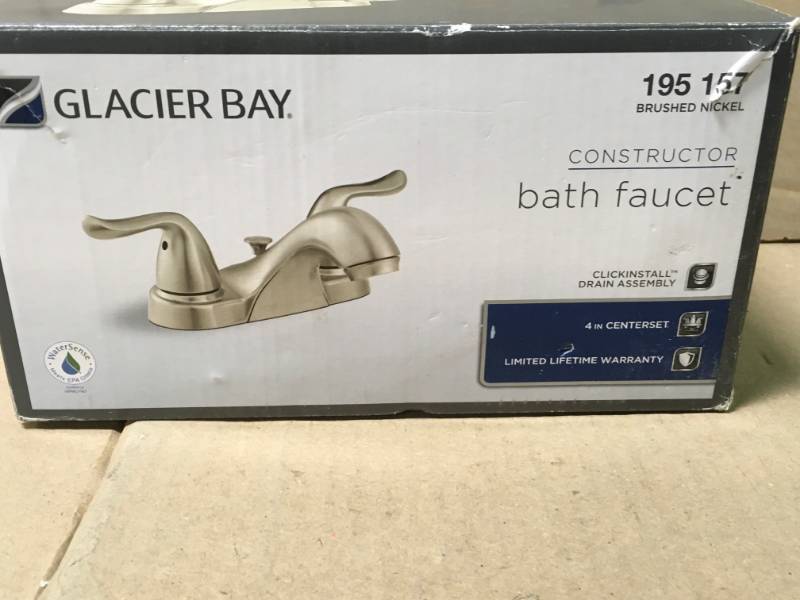 Glacier Bay Constructor 4 in. Centerset 2-Handle Low-Arc Bathroom Faucet in Mediterranean Bronze in like new condition