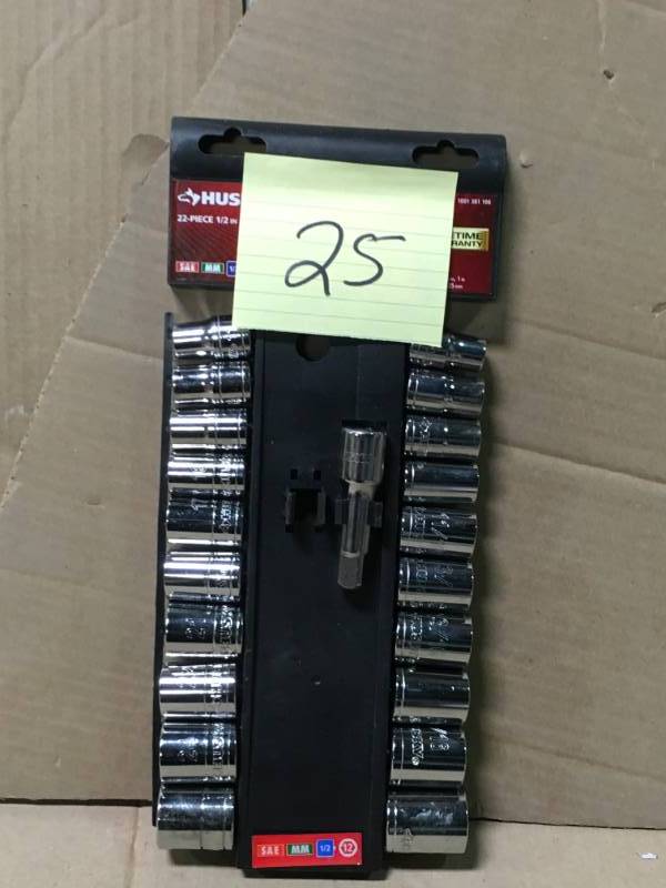 Husky 12 in. Drive SAEMM Socket Set (22-Piece) MISSING ONE TOOL