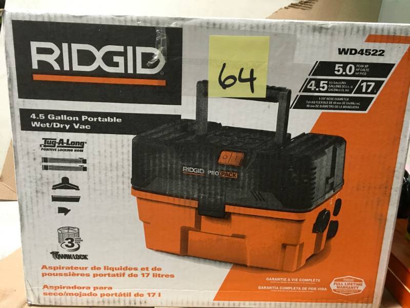 RIDGID 4.5 gal. 5.0-Peak HP Pro Pack Wet Dry Vac