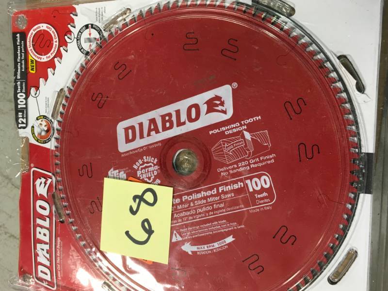 Diablo 12 in. x 100-Teeth Ultimate Polished Finish Saw Blade in like new condition