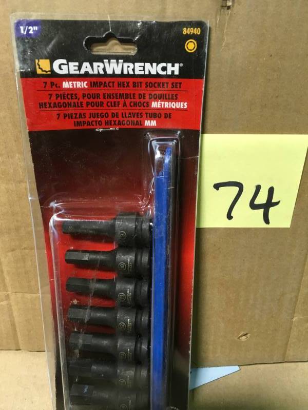 GearWrench 12 in. Drive Metric Impact Hex Socket Set (7-Piece) not used