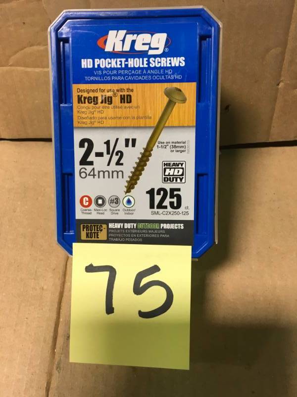Kreg #14 2-12 in. Internal Square Round-Head Self-Drilling Screws (125-Pack) not used