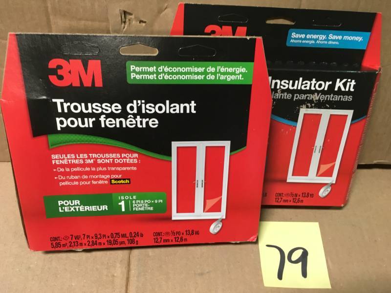 3M 2174W-6 Exterior Window Insulator Kit For Patio Doors LOT OF TWO not used