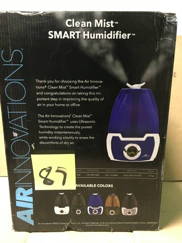 Air Innovations 1.6 Gal. Cool Mist Digital Humidifier for Large Rooms Up To 500 sq. ft. in like new condition