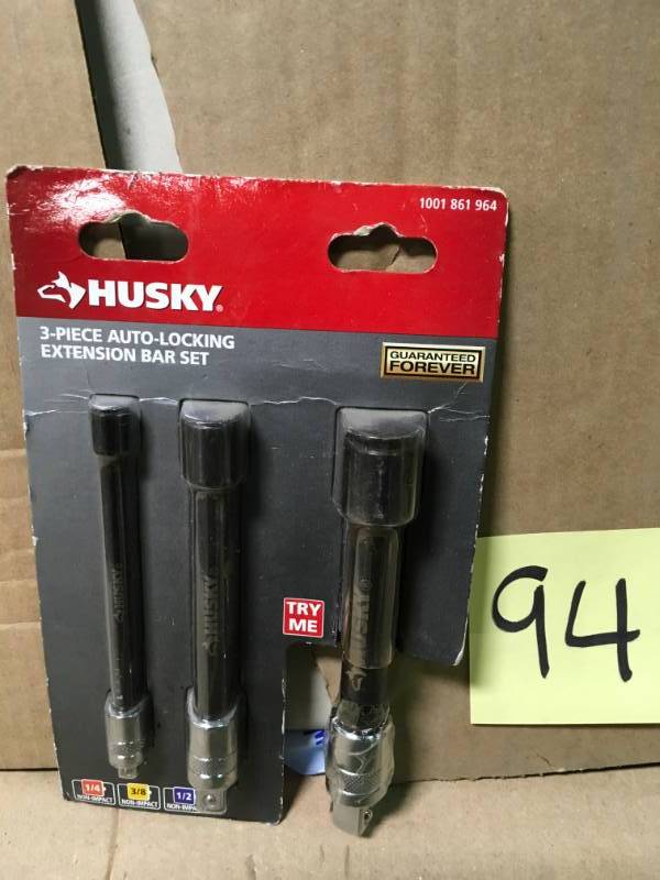 Husky Auto-Locking Extension Bar Set (3-Piece) not used