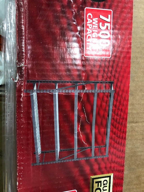 Husky 90 in. H x 90 in. W x 24 in. D 5 Shelf Welded Steel Shelving Unit with Wire Deck in Black in good conditions