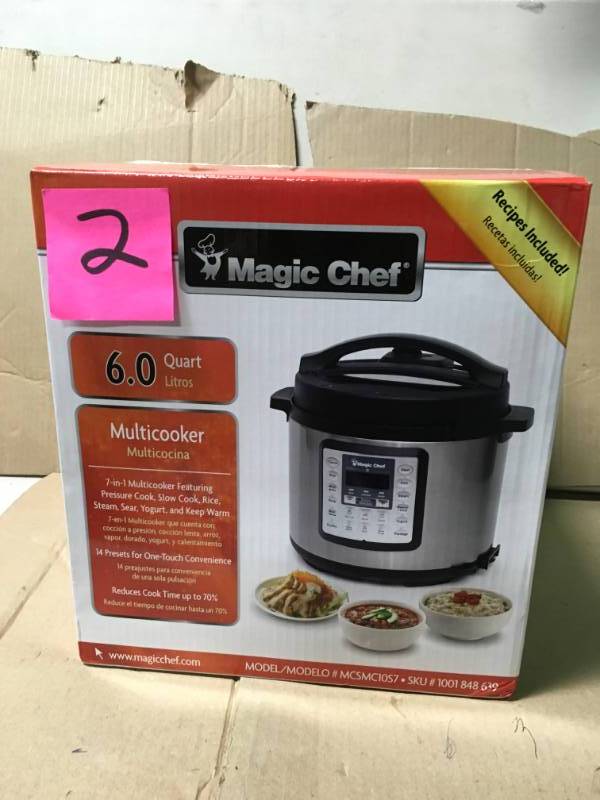 lot 2 image: Magic Chef 6 Qt. All-in-One Multi-Cooker not used