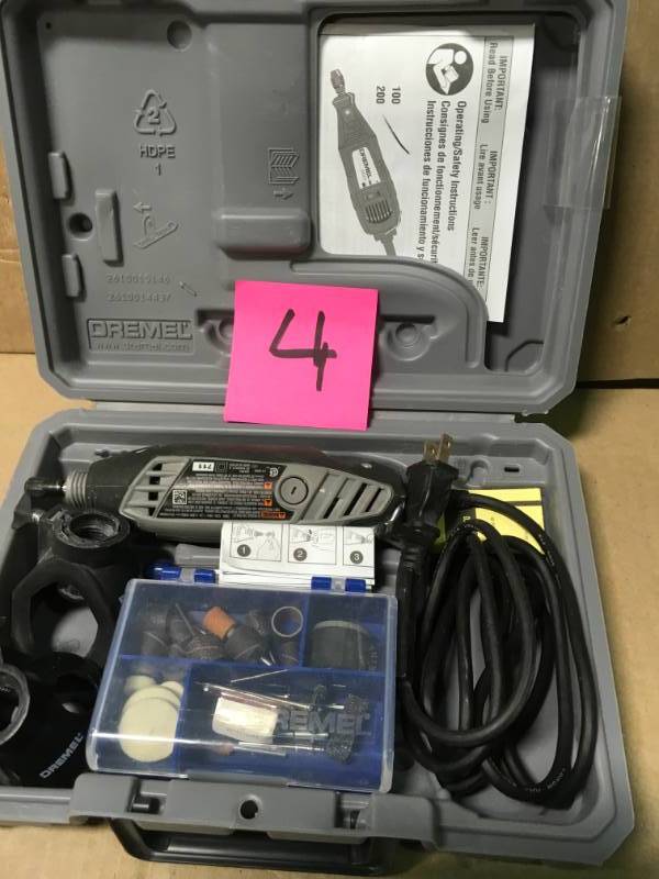 lot 4 image: Dremel 3000 Series 1.2 Amp Variable Speed Corded Rotary Tool Kit with 28 Accessories and Carrying Case USED in working condition