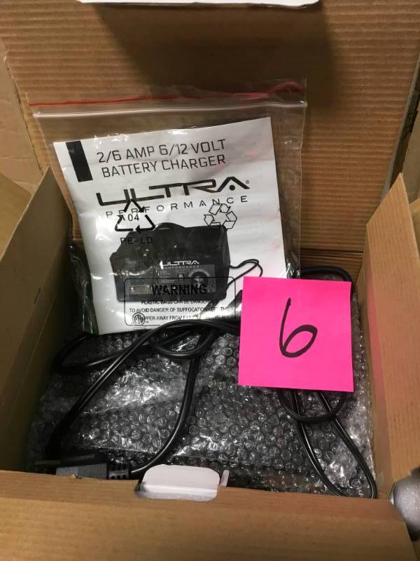lot 6 image: Ultra Performance 26 Amp 612-Volt Manual Battery Charger in like new condition