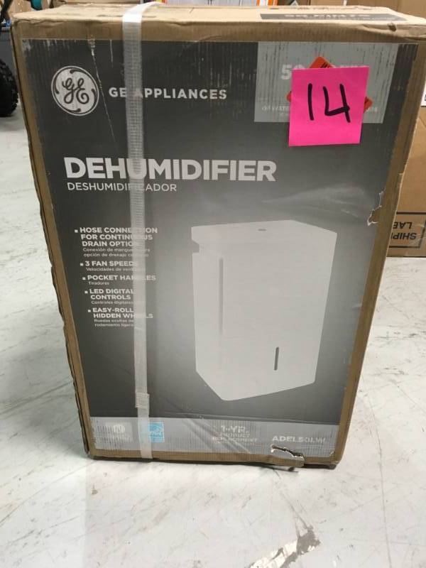 lot 14 image: GE 50 pt. Dehumidifier, ENERGY STAR in like new condition